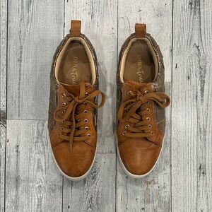 Diba True Brown Leather Women's Sneakers